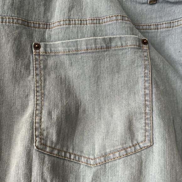 Avenue  Womens Denim Skirt Plus Size 26 Stretch Pockets Blue Casual Beach Travel - Picture 8 of 14